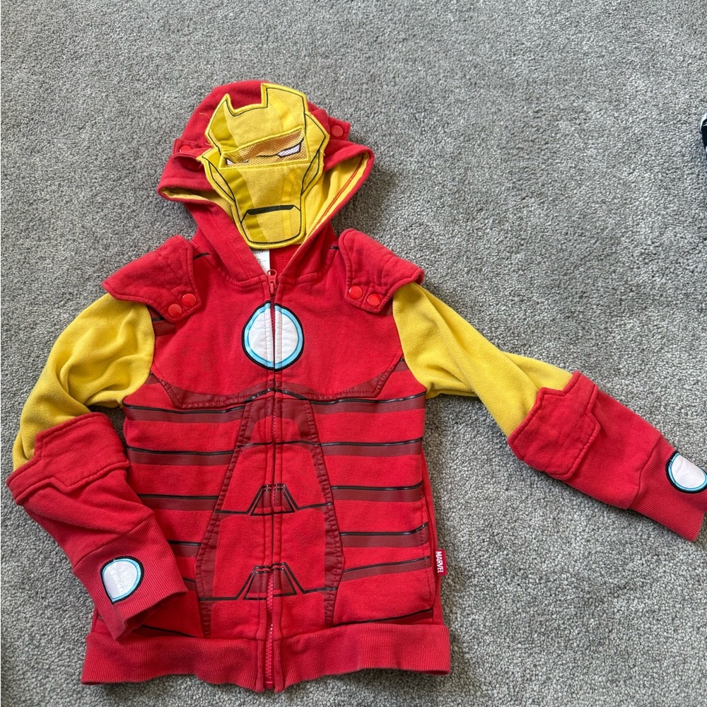 Disney Iron Man Inspired Red and Yellow Kids Hoodie Costume